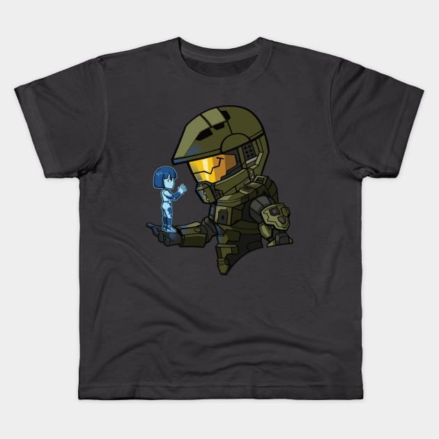 FA Chibi Master Chief and Cortana Kids T-Shirt by Xar623